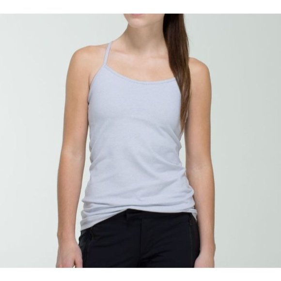 Lululemon Athletica Tank Top Size 6 Built in Bra Power Y Tank Luon Wee Stripe Gr - Picture 1 of 12